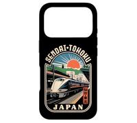 Carcasa para iPhone 17 Pro Sendai Tohoku Japón Shinkansen Retro Bullet Train Kanji