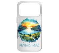 Carcasa para iPhone 17 Pro Seneca Lake Sunset Vineyard Finger Lakes NY Arte nostálgico
