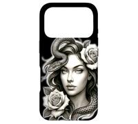 Carcasa para iPhone 17 Pro Serpiente Chica Serpiente Rosas Medusa