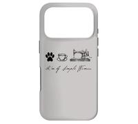 Carcasa para iPhone 17 Pro Sewer Sewing Quilter I'm a Simple Woman Dog Coffee Sewing