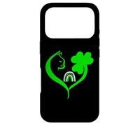 Carcasa para iPhone 17 Pro Shamrock Cat St Patricks Funny Irish Lucky Cat Charm Clover