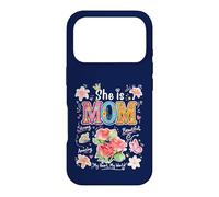 Carcasa para iPhone 17 Pro She Is Mom Floral Cute Mama - Gráfico de Flores para el día de