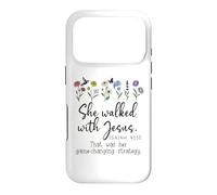 Carcasa para iPhone 17 Pro She Walked with Jesus Isaiah 41:10 Bible Verse Christian God