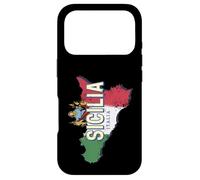 Carcasa para iPhone 17 Pro Sicilia y Bandera Italia Región Retro Mapa Vintage Souvenir