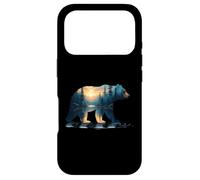 Carcasa para iPhone 17 Pro Silueta Bosque Oso - Vintage Naturaleza Vida Silvestre Am