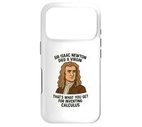 Carcasa para iPhone 17 Pro Sir Isaac Newton murió una Virgen - Humor matemático Divertido para Adultos