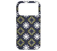 Carcasa para iPhone 17 Pro Slate Gray White Yellow Midnight Blue Flower Moroccan Mosaic