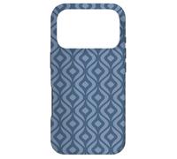 Carcasa para iPhone 17 Pro Slate Navy Blue Gunmetal Droplets Classic Art Deco Pattern