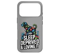 Carcasa para iPhone 17 Pro Sleep Prived and Loving It Funny Dog Parent Art