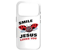 Carcasa para iPhone 17 Pro Smile Jesus Loves You - Cute Ladybug Christian Faith Cartoon