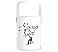 Carcasa para iPhone 17 Pro Snow Girl (Negro Vintage) Snowboard Snowboarder