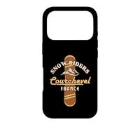 Carcasa para iPhone 17 Pro Snowboard Courchevel Francia Snowboard Vacaciones de Invierno
