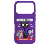 Carcasa para iPhone 17 Pro Sobreviví 67 Días Funny Cat School Six Seven Meme