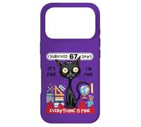 Carcasa para iPhone 17 Pro Sobreviví 67 Días Funny Cat School Six Seven Meme