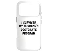 Carcasa para iPhone 17 Pro Sobreviví el Programa de doctorado de mi Esposo Divertido Marido Graduado