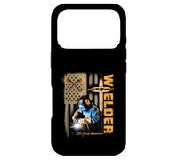 Carcasa para iPhone 17 Pro Soldador Bandera Americana Soldadura Fe Cruz Cristiana Religiosa