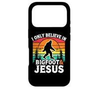 Carcasa para iPhone 17 Pro Solo Creo en el Divertido Dios Retro de Bigfoot y Jesús, Sasquatch