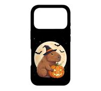 Carcasa para iPhone 17 Pro Sombrero de Bruja Capibara de Halloween Calabaza Espeluznante