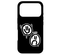 Carcasa para iPhone 17 Pro Sonríe Ahora Llora Despues Ángel Diablo Caras tristes Felices