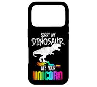 Carcasa para iPhone 17 Pro Sorry My Dinosaur Ate Your Unicorn Funny T Rex Magic