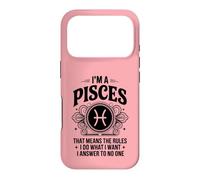 Carcasa para iPhone 17 Pro Soy un Piscis I Make The Rules Funny Zodiac Sign Cumpleaños