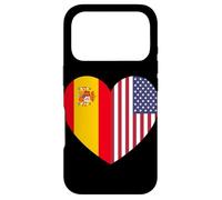 Carcasa para iPhone 17 Pro Spain and USA Flags: United in Friendship and Pride
