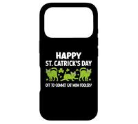 Carcasa para iPhone 17 Pro St Patricks Cat Mom Off to Commit Irish Foolery St Catrick