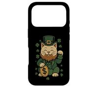 Carcasa para iPhone 17 Pro St Patrick's Day Cat Statue Lucky Clover Charm Adult Kids