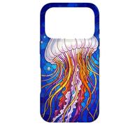 Carcasa para iPhone 17 Pro Stained Glass Jellyfish Mosaic Art Ocean Creature