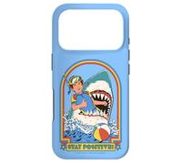 Carcasa para iPhone 17 Pro Stay Positive Shark Attack Sarcastic Retro Funny Adult Humor