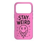 Carcasa para iPhone 17 Pro Stay Weird Creepy Smile Humor gótico Estética Espeluznante