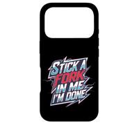 Carcasa para iPhone 17 Pro Stick A Fork In Me I'm Done Humor Sarcastic Saying |-
