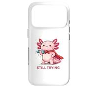 Carcasa para iPhone 17 Pro Still Trying | Cute Superhero Axolotl Gym Motivación