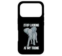 Carcasa para iPhone 17 Pro Stop Looking At My Trunk Funny Elephant Pun Design