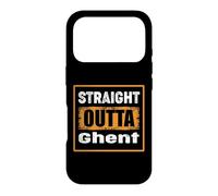 Carcasa para iPhone 17 Pro Straight Outta Ghent Bélgica Retro Envejecido Vintage Humor