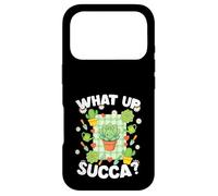 Carcasa para iPhone 17 Pro Succa Kawaii Succulent Funny What Up