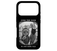 Carcasa para iPhone 17 Pro Sudadera con Capucha Open The Door Peephole We Just Wanna Talk Cats