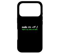 Carcasa para iPhone 17 Pro Sudo RM RF Advertencia - Linux Comando Line Tech Humor