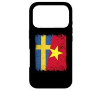 Carcasa para iPhone 17 Pro Suecia Vietnam Media Bandera Sueca Vietnamita Historia