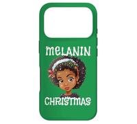 Carcasa para iPhone 17 Pro Suéter Melanin Christmas Ugly Black Girl Magic Queen Green