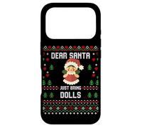 Carcasa para iPhone 17 Pro Suéter navideño Dear Santa Dolls Ugly Xmas Dolls, Amantes de los Juguetes