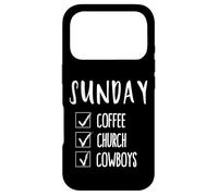 Carcasa para iPhone 17 Pro Sunday Coffee Iglesia Cowboys Divertido Regalo del Día de la Madre para Mamás
