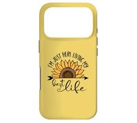 Carcasa para iPhone 17 Pro Sunflower Living my Best Life - Camiseta con Cita Positiva