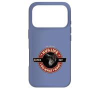 Carcasa para iPhone 17 Pro Super Gato Negro Gato Indio Motocicleta Retro Cool