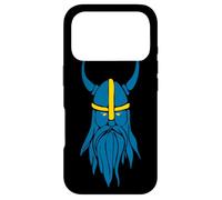 Carcasa para iPhone 17 Pro Swedish Sweden Viking Helmet with Horns Scandinavian Warrior