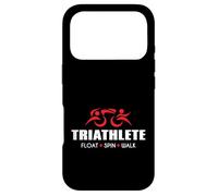 Carcasa para iPhone 17 Pro Swim Bike Run Divertido diseño de triatleta triatlón Resistencia