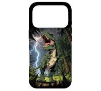 Carcasa para iPhone 17 Pro T-Rex Dinosaurio Roaring Forest Night Graphic Anime japonés