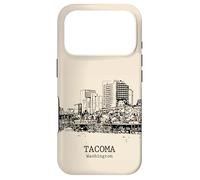 Carcasa para iPhone 17 Pro Tacoma Washington Vintage Horizonte Dibujo