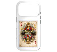 Carcasa para iPhone 17 Pro Tarjeta con Texto en inglés I'm Fine Card para mamá, Esposa, Madre, Reina, Parodia