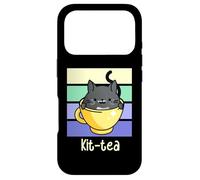 Carcasa para iPhone 17 Pro Tea Shop Cozy Mystery Kit Tea Lover Black Cat in Tea Cup